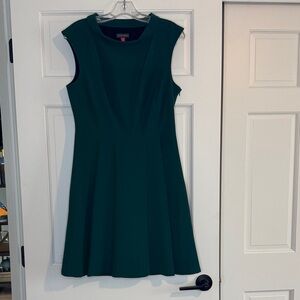 Vince Camuto Emerald Green Sleeveless Fit-and-Flare Dress